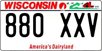 WI license plate 880XXV