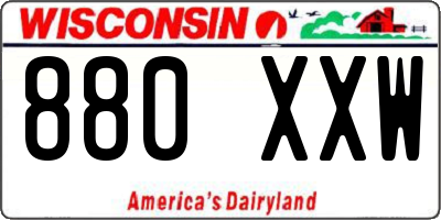 WI license plate 880XXW