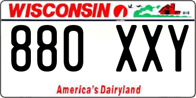 WI license plate 880XXY