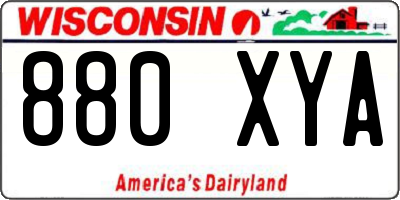 WI license plate 880XYA