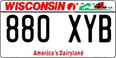 WI license plate 880XYB