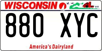 WI license plate 880XYC