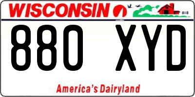WI license plate 880XYD