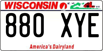 WI license plate 880XYE