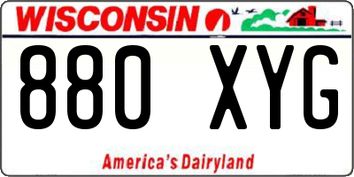 WI license plate 880XYG