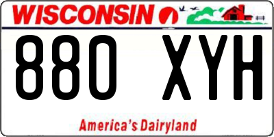 WI license plate 880XYH
