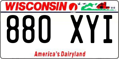WI license plate 880XYI
