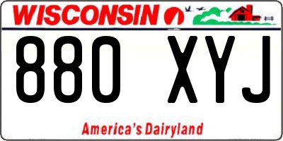 WI license plate 880XYJ