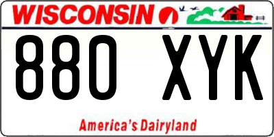 WI license plate 880XYK