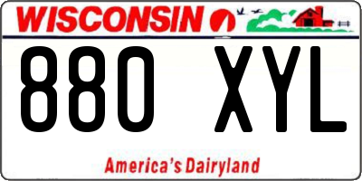 WI license plate 880XYL
