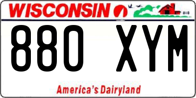 WI license plate 880XYM