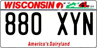 WI license plate 880XYN