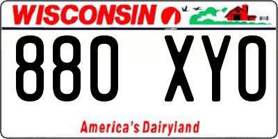 WI license plate 880XYO