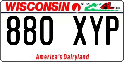 WI license plate 880XYP