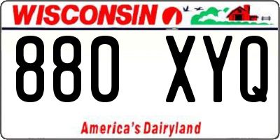 WI license plate 880XYQ