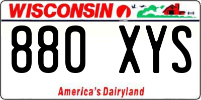 WI license plate 880XYS