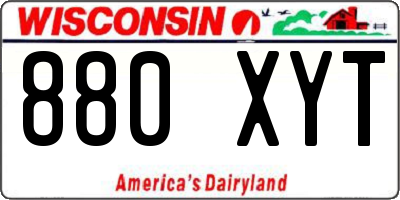 WI license plate 880XYT