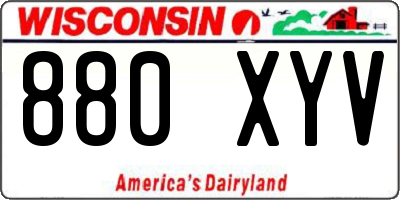 WI license plate 880XYV