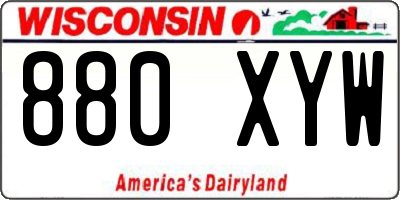 WI license plate 880XYW