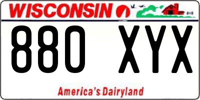 WI license plate 880XYX