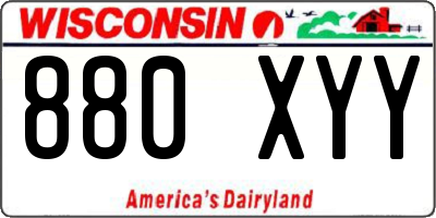WI license plate 880XYY