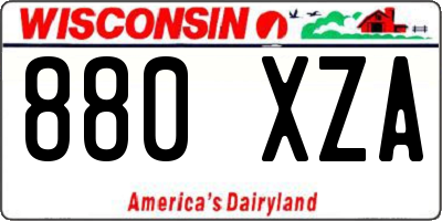 WI license plate 880XZA
