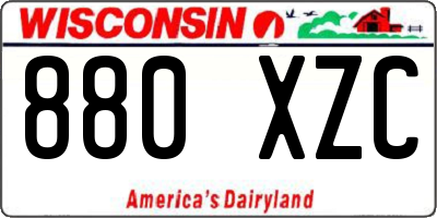 WI license plate 880XZC