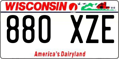 WI license plate 880XZE