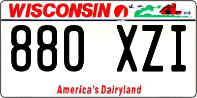 WI license plate 880XZI
