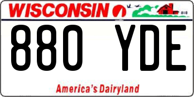 WI license plate 880YDE