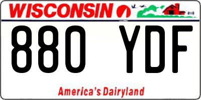 WI license plate 880YDF