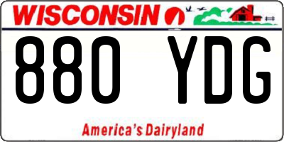 WI license plate 880YDG