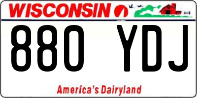 WI license plate 880YDJ