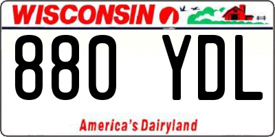 WI license plate 880YDL