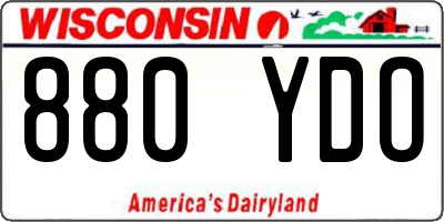 WI license plate 880YDO