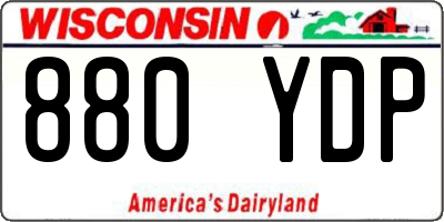 WI license plate 880YDP