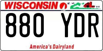 WI license plate 880YDR