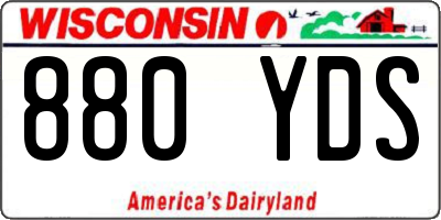 WI license plate 880YDS