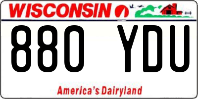 WI license plate 880YDU