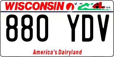 WI license plate 880YDV