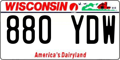 WI license plate 880YDW