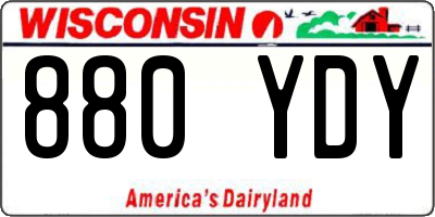 WI license plate 880YDY