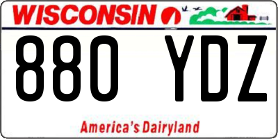 WI license plate 880YDZ