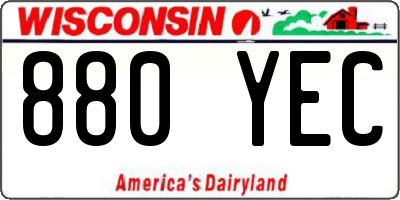 WI license plate 880YEC