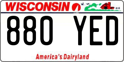 WI license plate 880YED