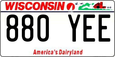 WI license plate 880YEE