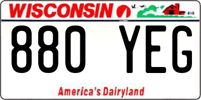 WI license plate 880YEG