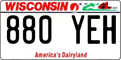 WI license plate 880YEH