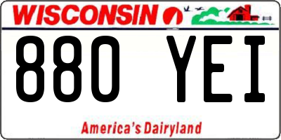 WI license plate 880YEI