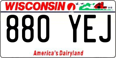 WI license plate 880YEJ